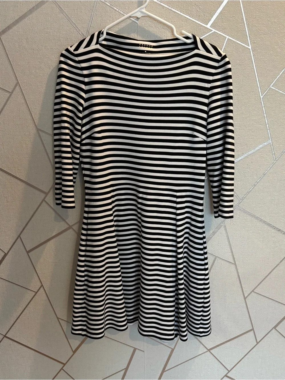 kate spade Black and White Striped Fit-and-Flare Dress
